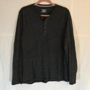 Express Men long-sleeve henley, dark gray, M